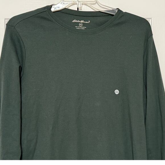 NWT Women's Eddie Bauer Long Sleeve Crew Neck Shirt, Dark Green, Size XXL - Picture 3 of 5